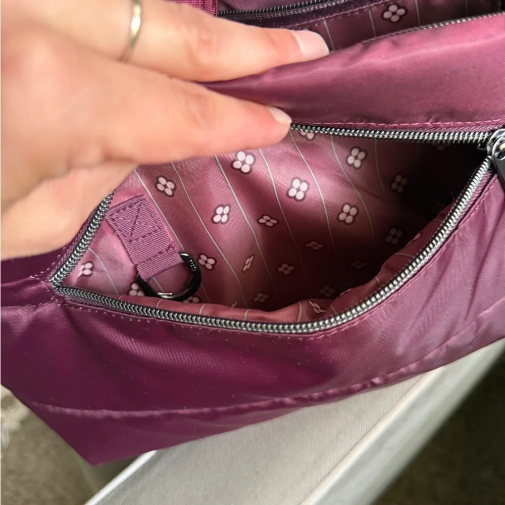 Lug Women's Burgundy Crossbody Bag - Lug Moonwalk Crossbody in Wine - Picture 8 of 12